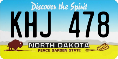 ND license plate KHJ478