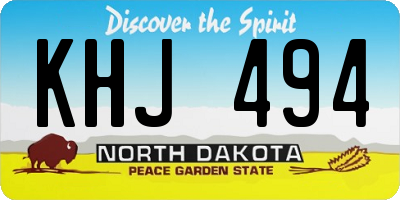 ND license plate KHJ494