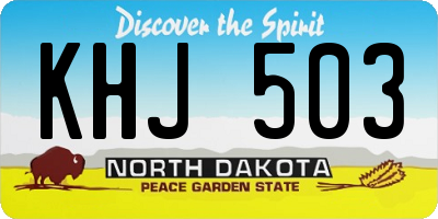 ND license plate KHJ503