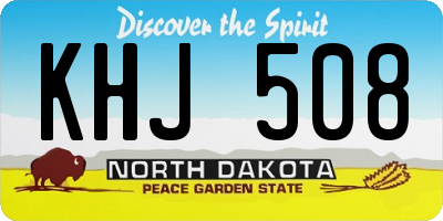 ND license plate KHJ508