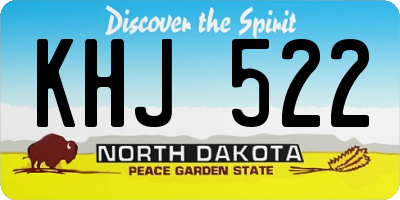 ND license plate KHJ522