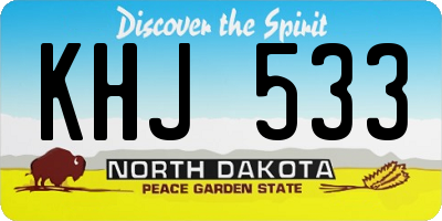 ND license plate KHJ533