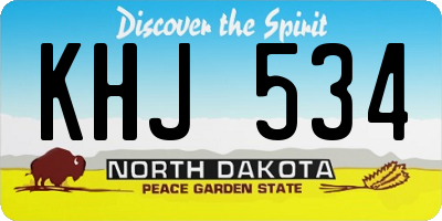 ND license plate KHJ534
