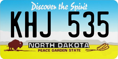 ND license plate KHJ535