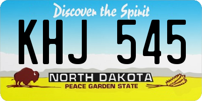 ND license plate KHJ545