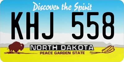 ND license plate KHJ558
