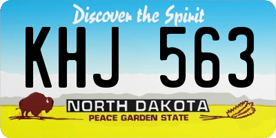 ND license plate KHJ563
