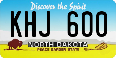 ND license plate KHJ600