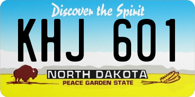 ND license plate KHJ601