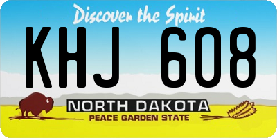 ND license plate KHJ608