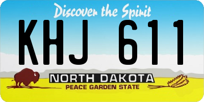 ND license plate KHJ611