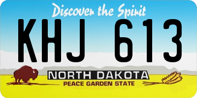 ND license plate KHJ613