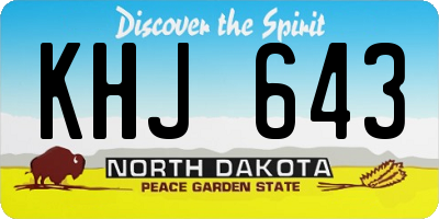 ND license plate KHJ643