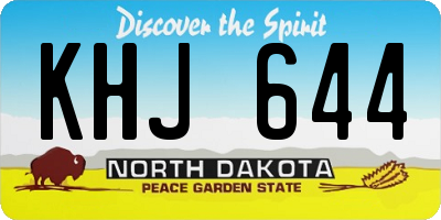 ND license plate KHJ644