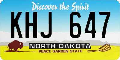 ND license plate KHJ647