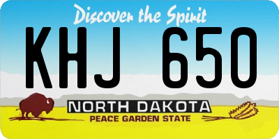ND license plate KHJ650