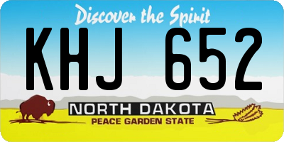 ND license plate KHJ652