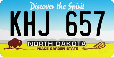 ND license plate KHJ657