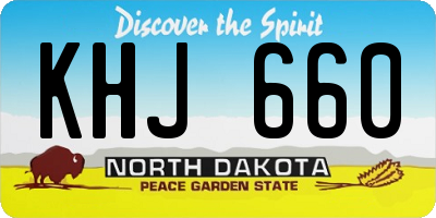 ND license plate KHJ660