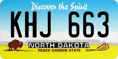 ND license plate KHJ663