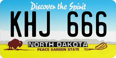 ND license plate KHJ666