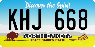 ND license plate KHJ668