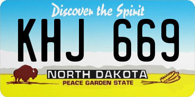 ND license plate KHJ669