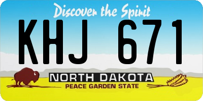 ND license plate KHJ671