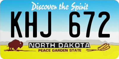 ND license plate KHJ672