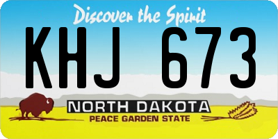 ND license plate KHJ673