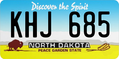 ND license plate KHJ685