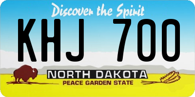 ND license plate KHJ700