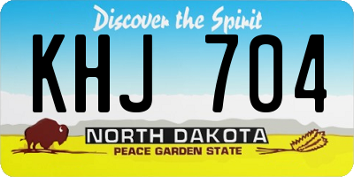 ND license plate KHJ704