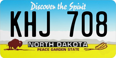 ND license plate KHJ708
