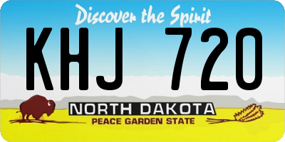 ND license plate KHJ720