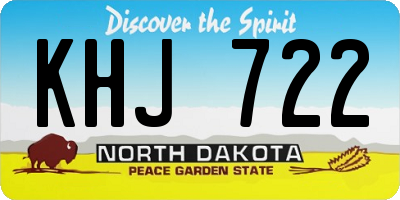 ND license plate KHJ722
