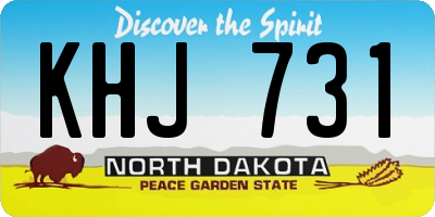 ND license plate KHJ731