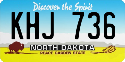 ND license plate KHJ736