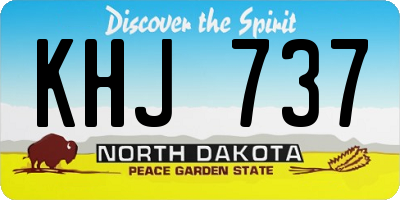 ND license plate KHJ737