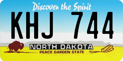 ND license plate KHJ744