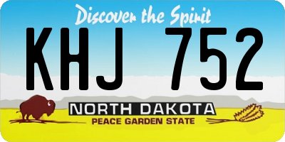 ND license plate KHJ752