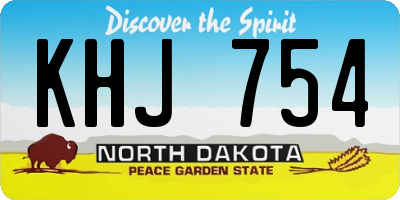 ND license plate KHJ754