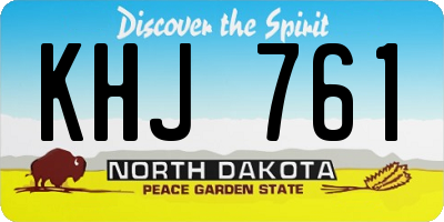 ND license plate KHJ761
