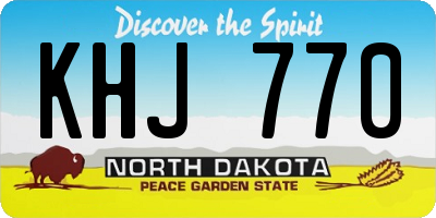 ND license plate KHJ770