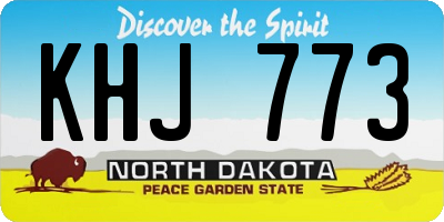 ND license plate KHJ773
