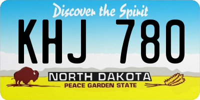 ND license plate KHJ780