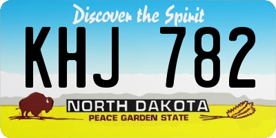 ND license plate KHJ782