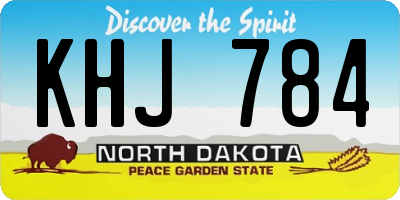 ND license plate KHJ784