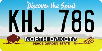 ND license plate KHJ786