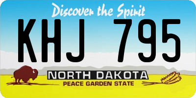 ND license plate KHJ795
